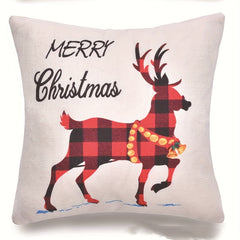 Christmas Elk Sofa Pillow Cover, Xmas Style Pillowcase