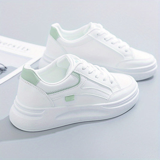 Women's Platform Skate Shoes Lace Up Low Top Outdoor Walking Shoes