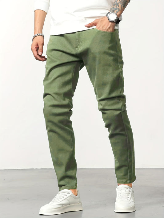 Mens Straight Leg Jeans Street Style Denim Pants