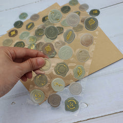 DIY Flower Bronzing Fire Paint Seal Stickers 18pcs