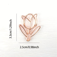 10pcs Tulip Flower Paper Clip, Office and Study Clip Bookmark