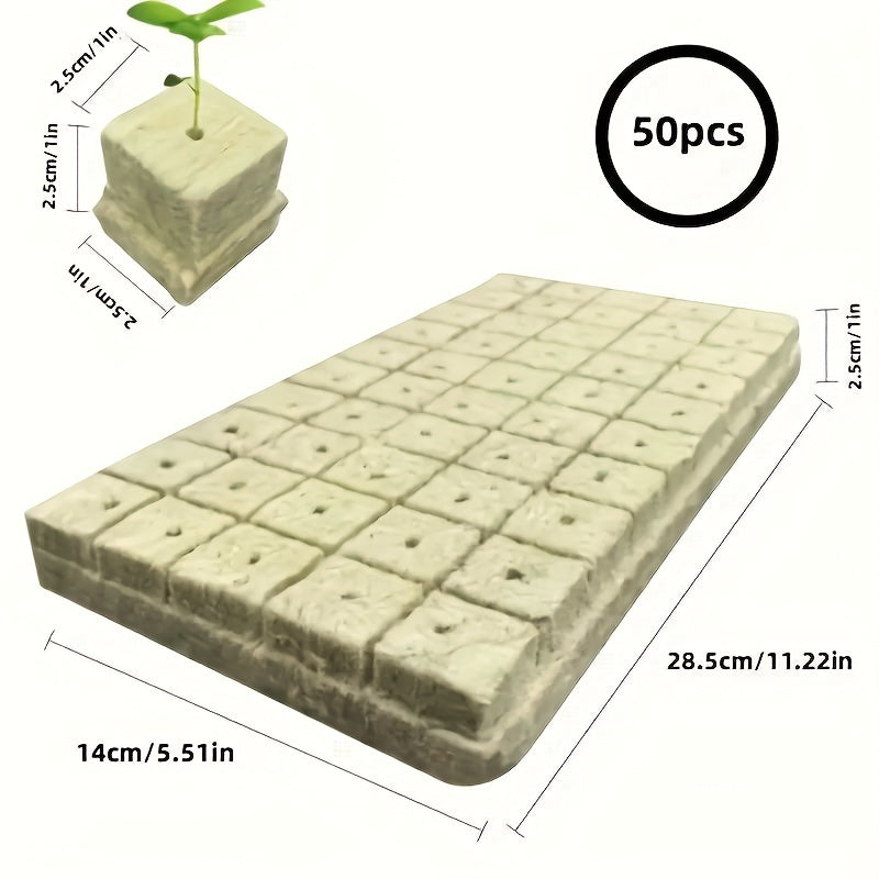 50pcs Grow Cubes Hydroponics Plant Propagation Nutrient Blocks 25x25x25mm