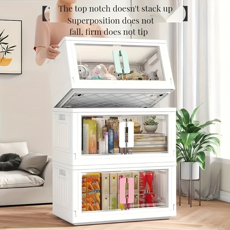 1pc Stackable Storage Bins With Lids Plastic Box