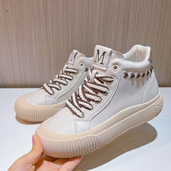 Women's Thick Bottom Top Skate Shoes Comfortable Lace Up Sport Shoes