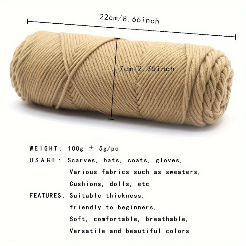 2pcs 100g Acrylic Yarn for Crocheting & Knitting