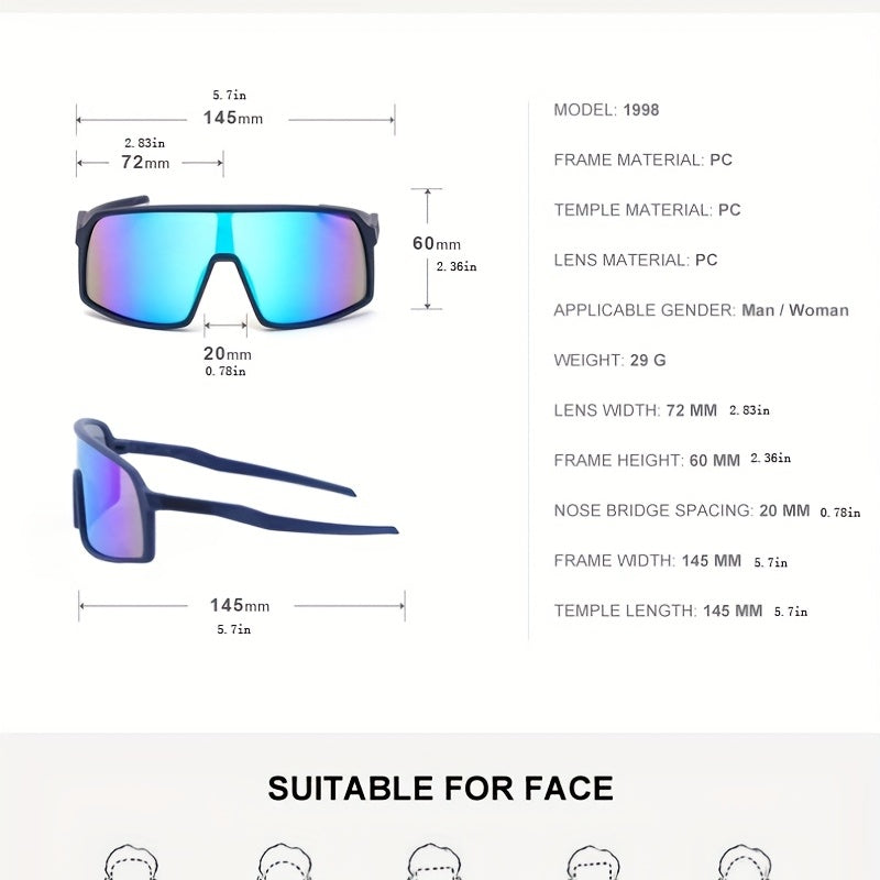 Men's Cycling Sunglasses 1998 Colorful Outdoor Eyewear