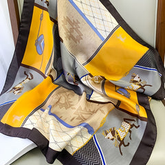 Square Silk Scarf Print Satin Shawl Wrap Hijab Women Headband Bandana