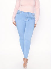  Button Fly Slimming Washed Jeans
