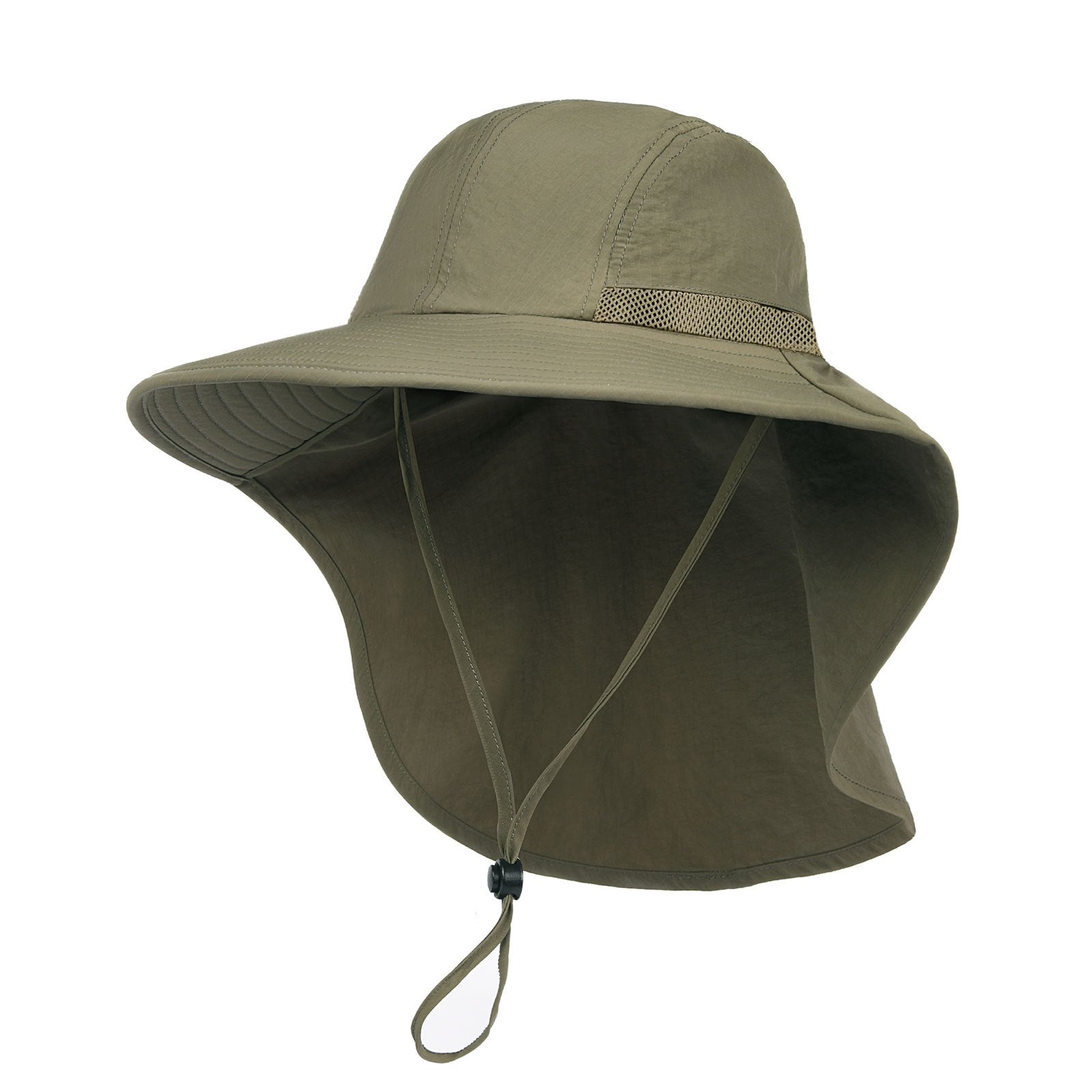 Wide Brim Hiking Hat Women Men With Neck Flap Sun UV Protection