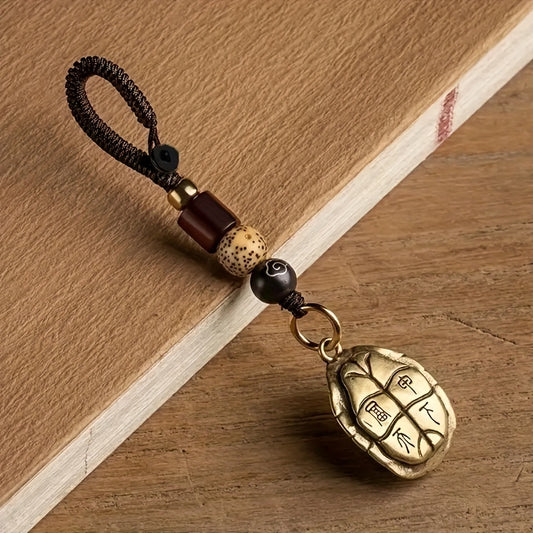 Pure Brass Rich World Hand Piece Car Key Chain Pendant Male Accessories