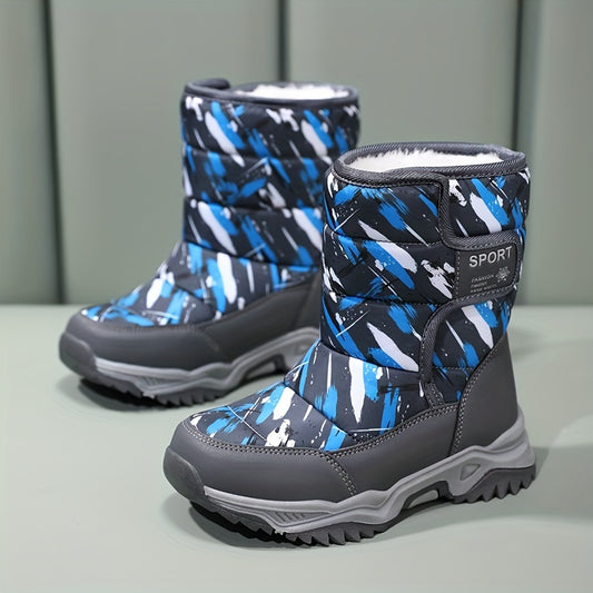 Men's Camo Snow Boots Warm Fleece Cozy Ankle Boots