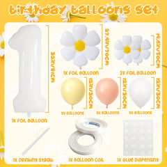 19pcs Daisy Theme Birthday Balloons 81 28 Cm Number Balloon