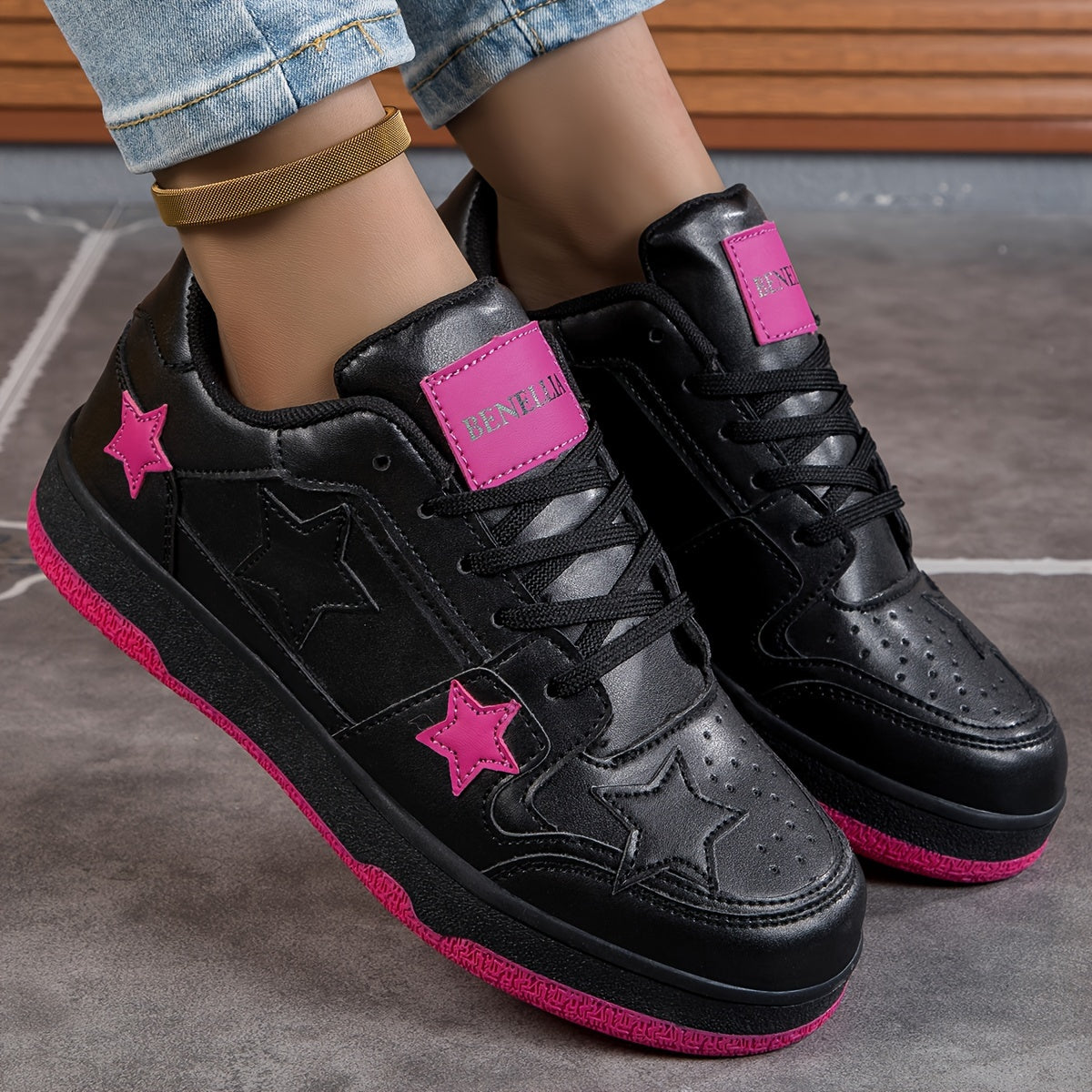Star Pattern Board Shoes Women's Casual Anti Slip Sport Shoes