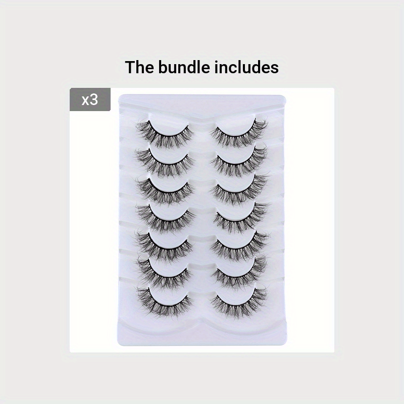 7 Pairs Faux Mink False Eyelashes Long Lasting Fluffy Volume Lashes