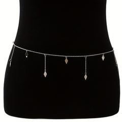Rhombus Pendant Waist Chain Metal Belly Chain For Women