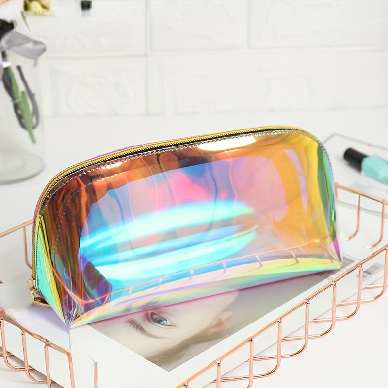 Modern Holographic TPU Makeup Bag - Laser Toiletry Storage