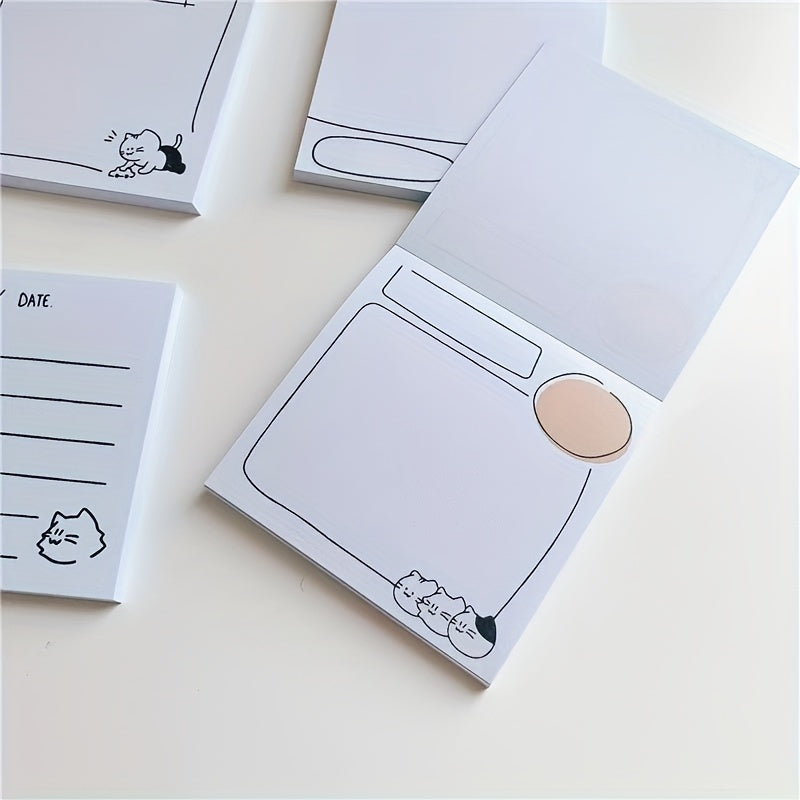 Cartoon Cat Dialog Box Non adhesive Note Paper 50 Sheets Message Book