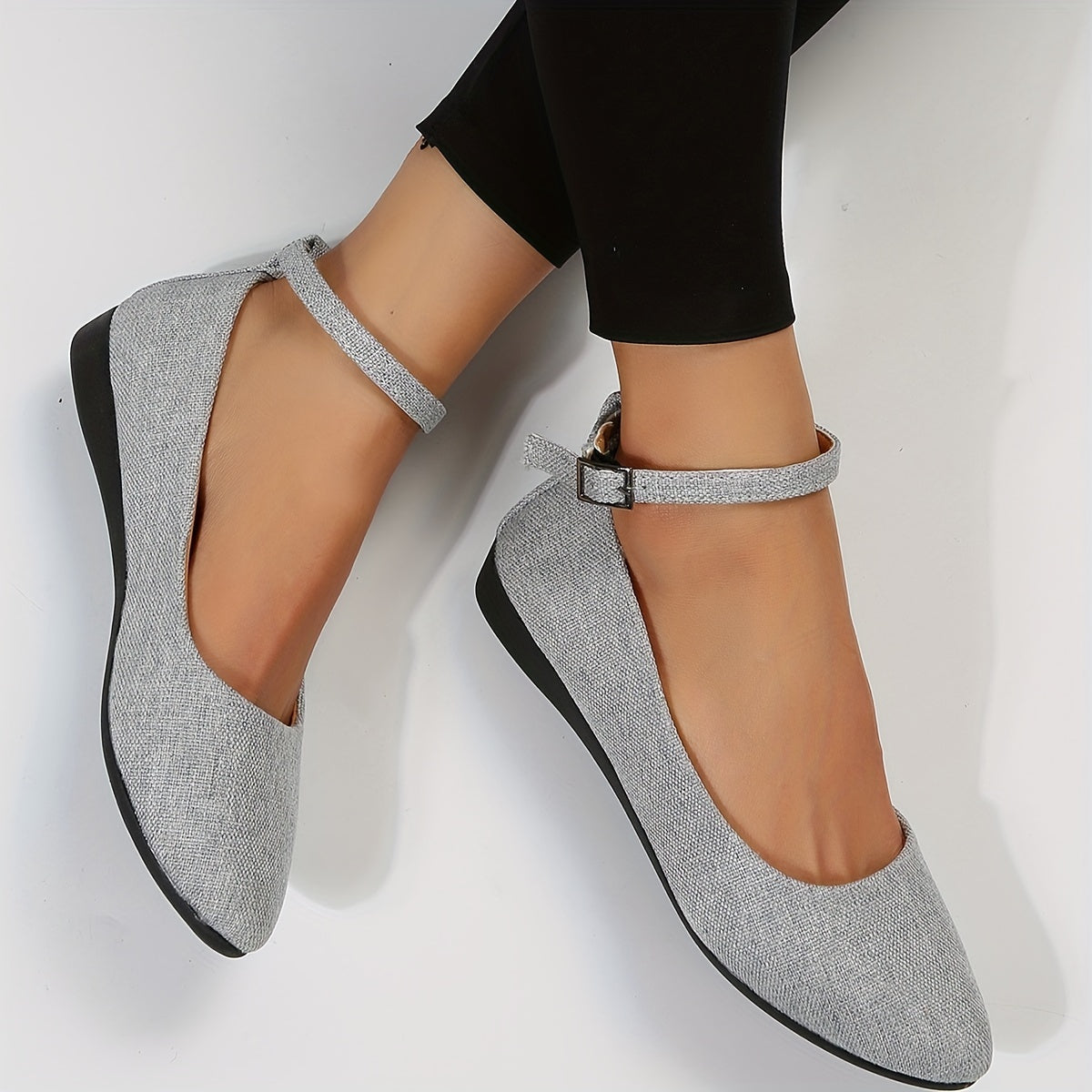 Women's Flat Casual Point Toe Strap Shoes Lightweight Shoes