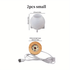 Large Sphere Light Resin Molds with Wooden Base
