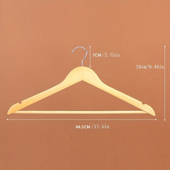 5pcs Solid Wood Clothes Hanger Non-slip Wardrobe Wooden Hanging Clothes Rack