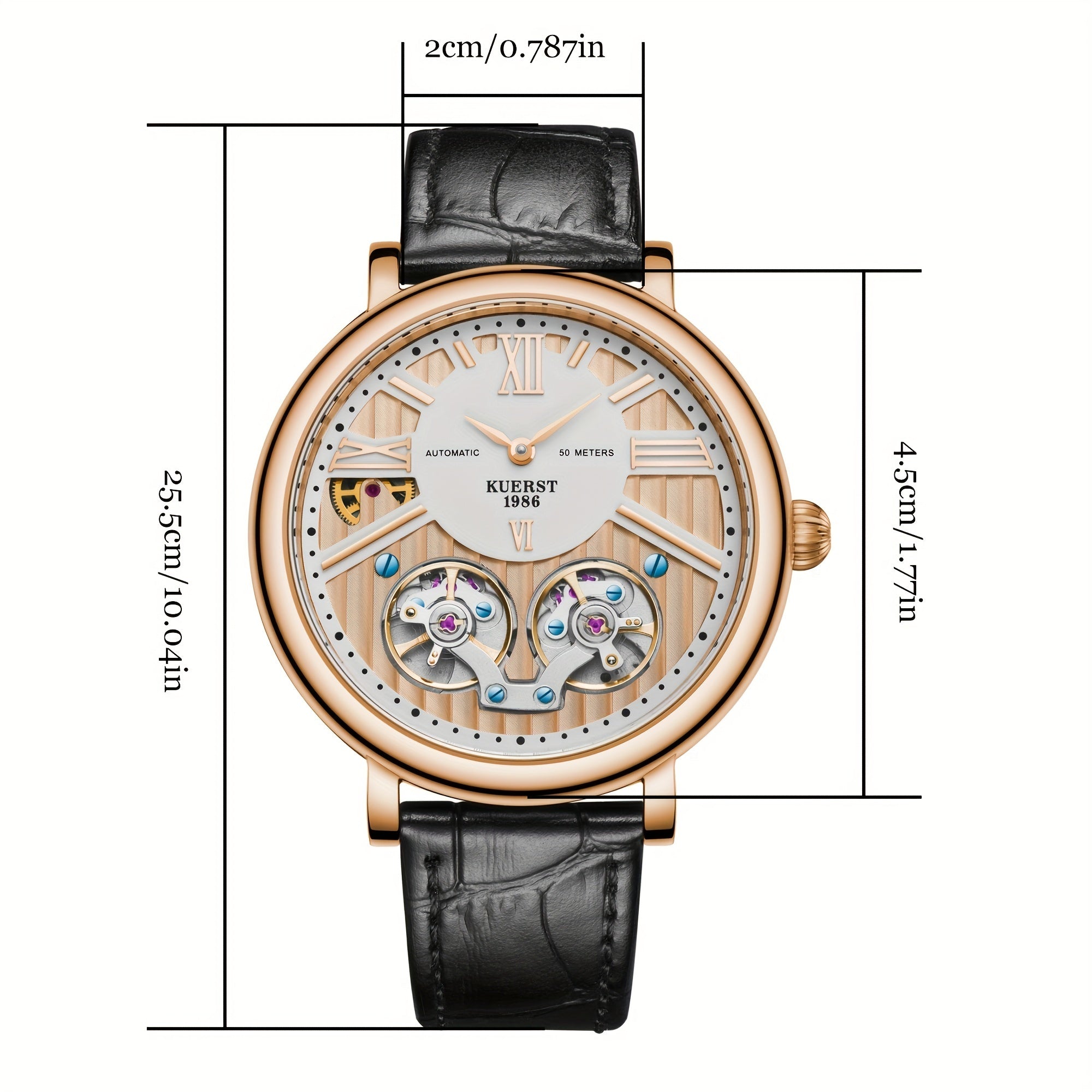 KUERST Two Needle Double Flywheel Automatic Mechanical Watch
