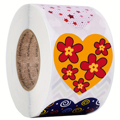 500 Love Label Stickers 8 Patterns Roll Gift Decoration Adhesive Stickers