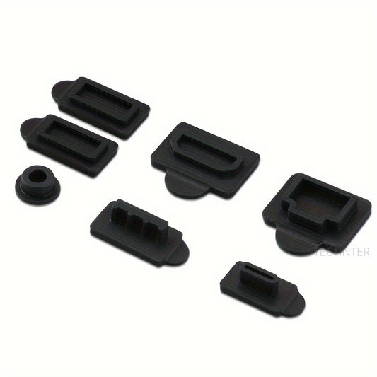 7pcs Silicone Dust Plugs Set for Game Console USB Interface