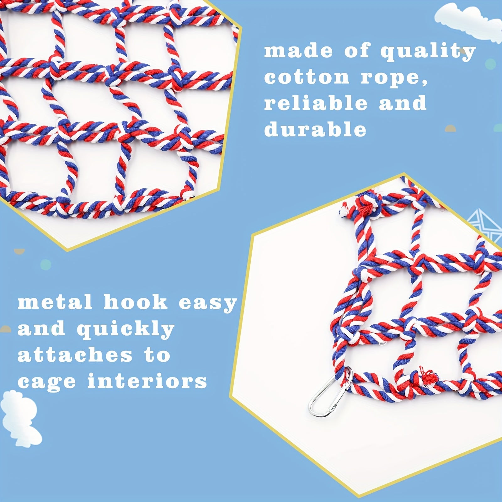 Interactive Rope Net Toy for Small Animals - Birds, Hamsters, Rats