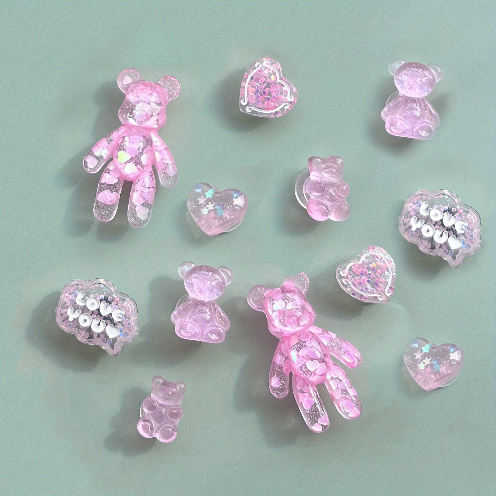 12pcs 3D Bear Shoe Charms Slipper Accessories Ornaments