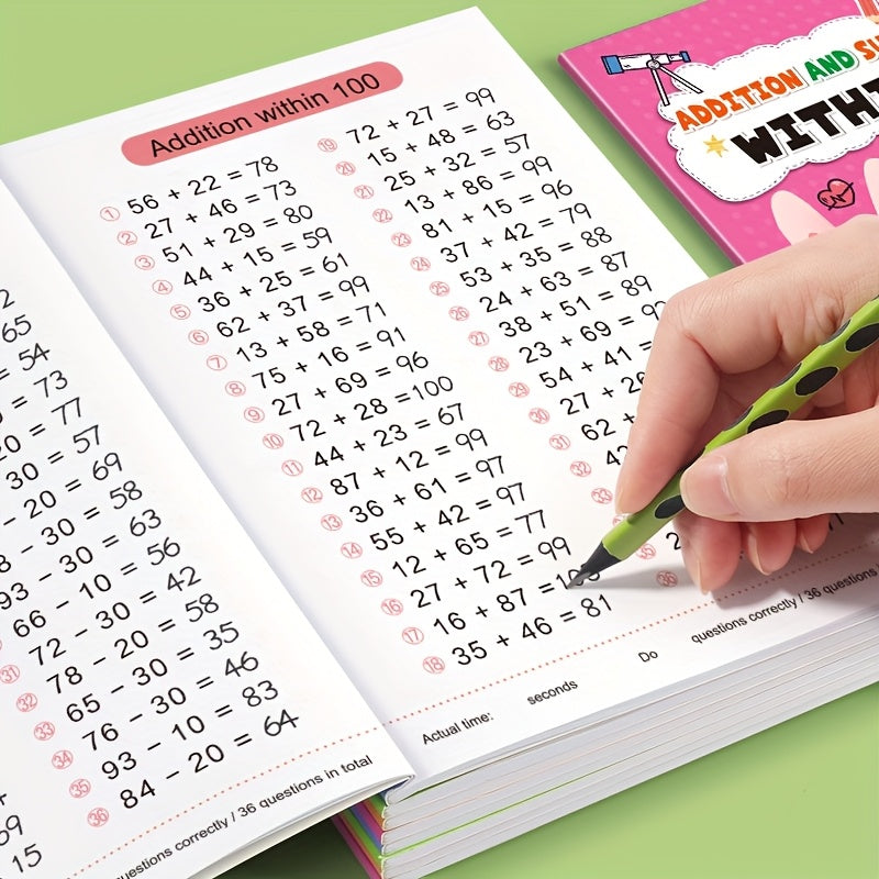 4pcs Math Workbooks Kids 6 10 Daily Practice Colorful Exercises Improve Skills