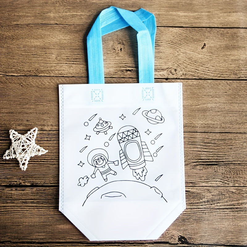 Non woven Graffiti Bag DIY Handbag Children's Hand painted Coloring Painting