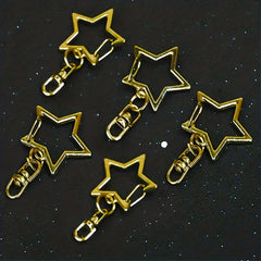 Pentagram Keychain Star Ring Backpack Car Pendant