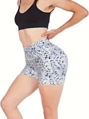 Leopard Print Yoga Shorts Butt Lift High Elastic Sports Shorts