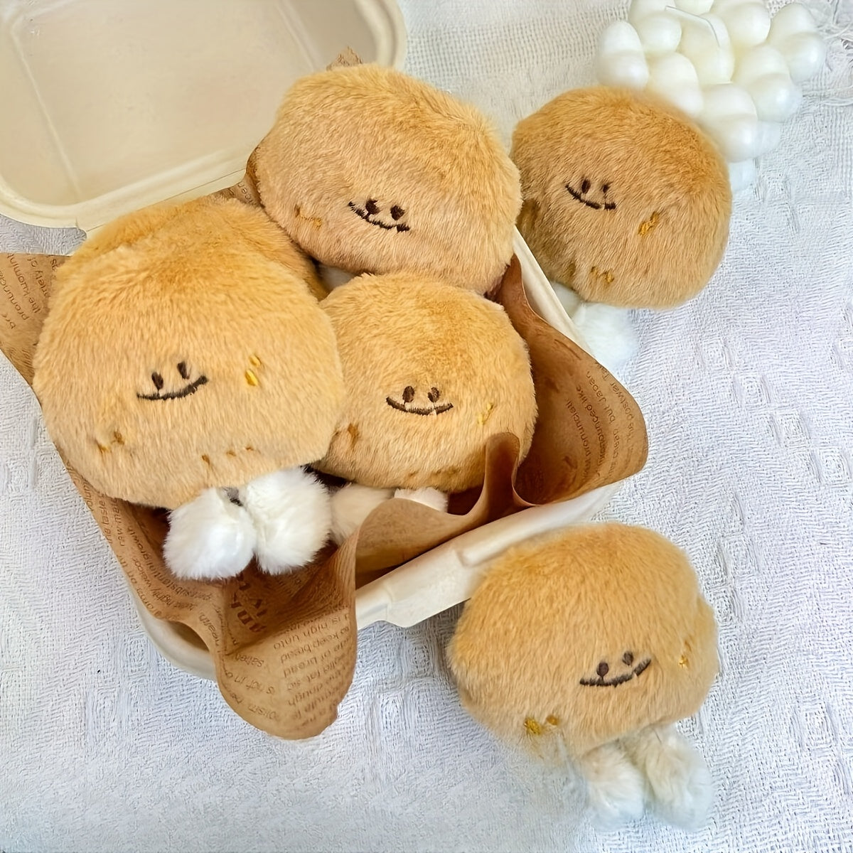 2pcs Potato Plush Toy Doll Keychain Accessory Gift for Kids Family Friends