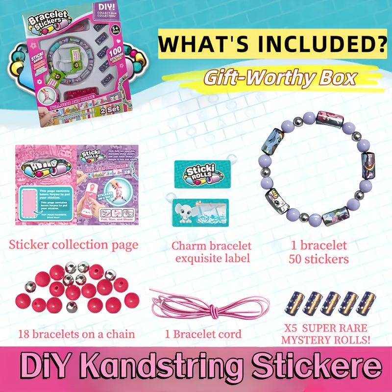 Sticker Bracelet with 100 Mini Stickers Mystery Reveal Roll