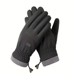 Men's Plus Fleece Windproof Waterproof Gloves for Driving Riding