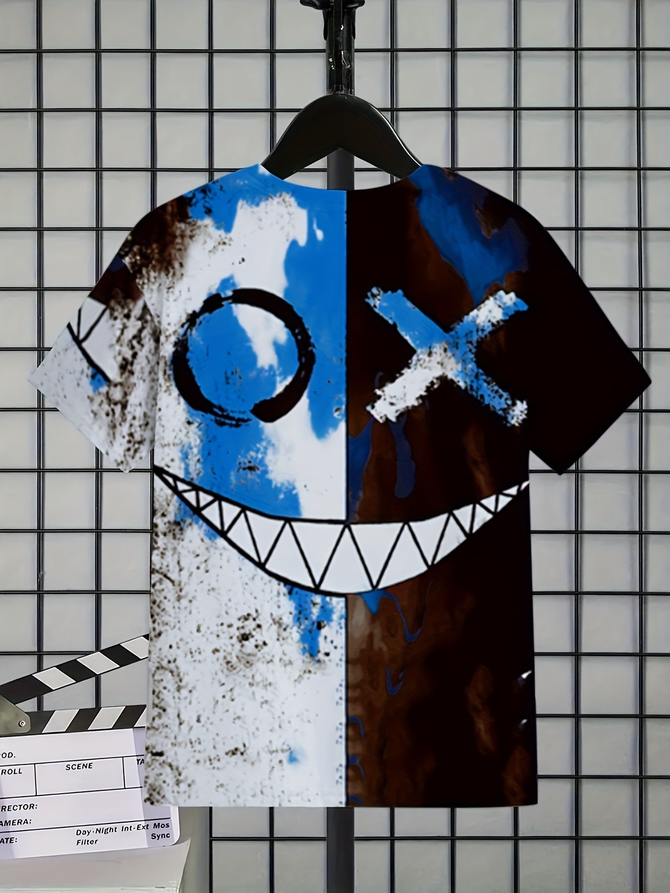 Boys Colorful Graffiti Face T Shirt Short Sleeve Tee