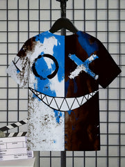Boys Colorful Graffiti Face T Shirt Short Sleeve Tee