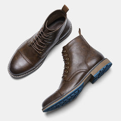 Men's Oxford Cap Toe Ankle Boots Formal Dress Shoes