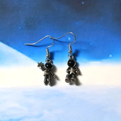 Asymmetrical Astronaut Earrings Vintage Dress Earrings