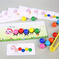 Wooden Worm Bead Eating Game for Recognition Skills