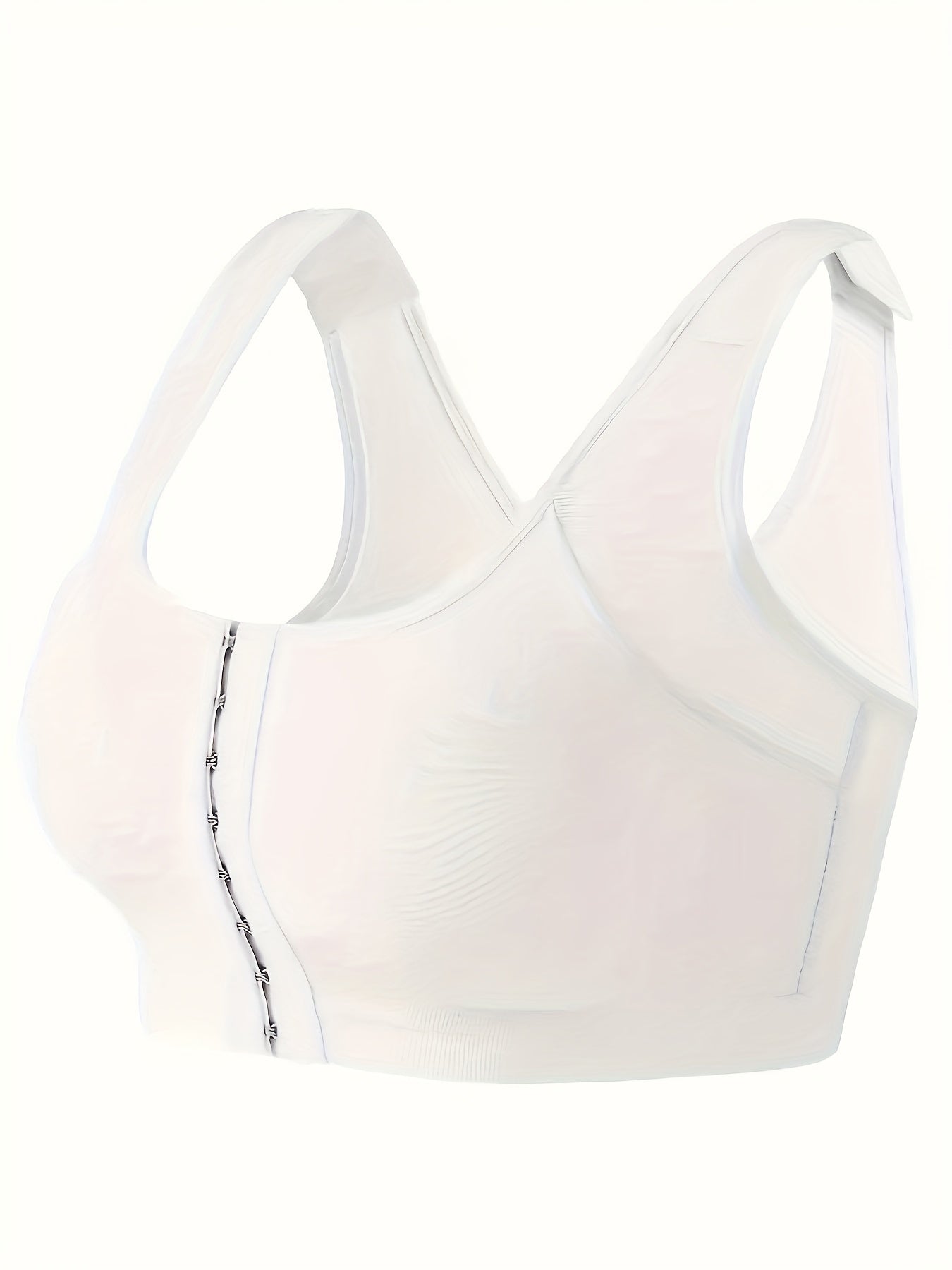 Solid Push Up Bra Front Buckle Comfy Breathable Women's Lingerie