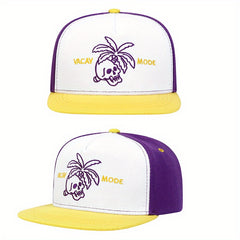 Cartoon Embroidery Flat Brim Baseball Cap