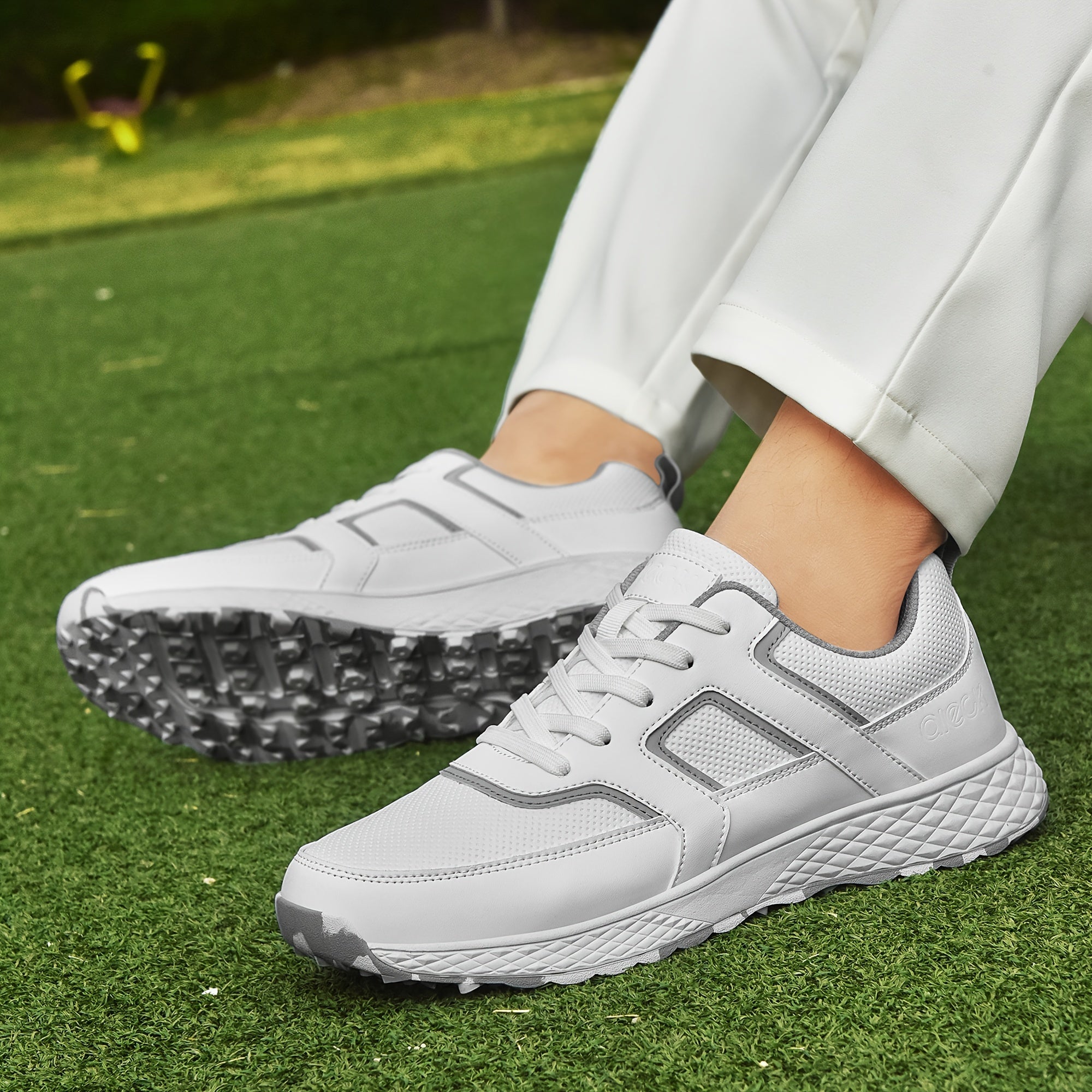 Men's Pro Golf Shoes w/ Spikes Non Slip Lace Up Sneakers