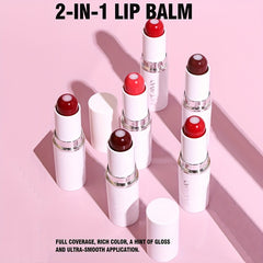 Matte Lip Balm Lipstick 2-in-1 Moisturizing Long Lasting Makeup