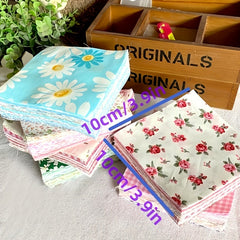 50pcs Twill Pastoral Flowers and Plants Series Quilt DIY Patchwork