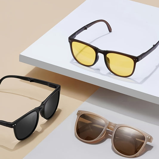 Vintage Folding Sunscreen Sunglasses Unisex Anti UV