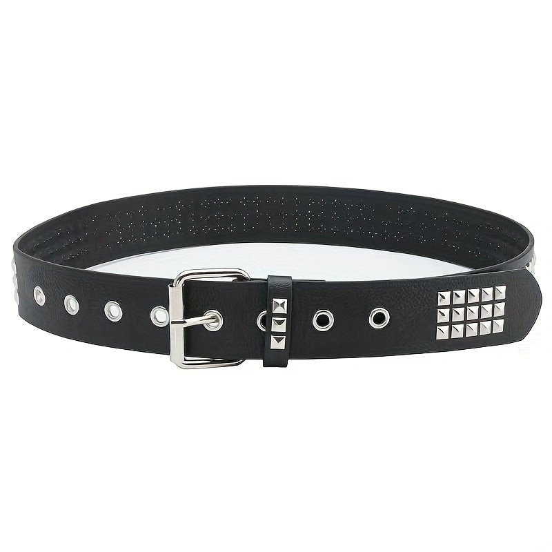 Men's Four Square Pyramid Rivet Punk Belt