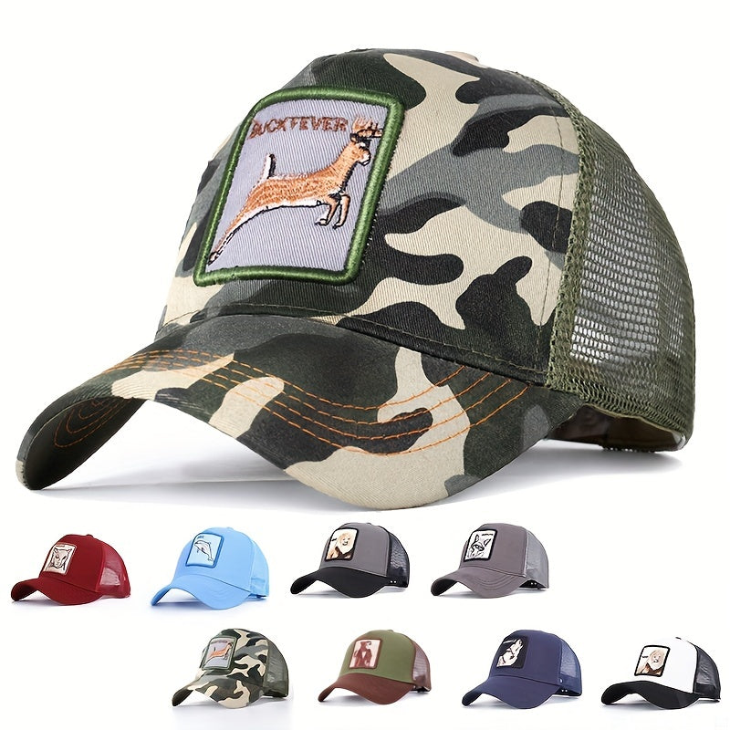 Animal Embroidery Baseball Cap Mesh Peaked Cap
