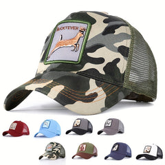 Animal Embroidery Baseball Cap Mesh Peaked Cap